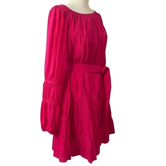 NEW Marie Oliver Suni Hot Pink Tiered Dress Size Small - Picture 6 of 10